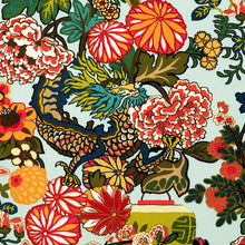 Load image into Gallery viewer, CHIAN MAI DRAGON AQUAMARINE BY SCHUMACHER Print Design