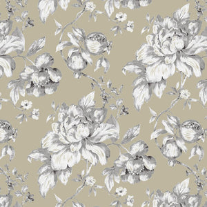 FLORET GRAY Traditional Floral Upholstery and Drapery Design