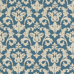 COOPER BLUE Upholstery and Drapery Damask Design