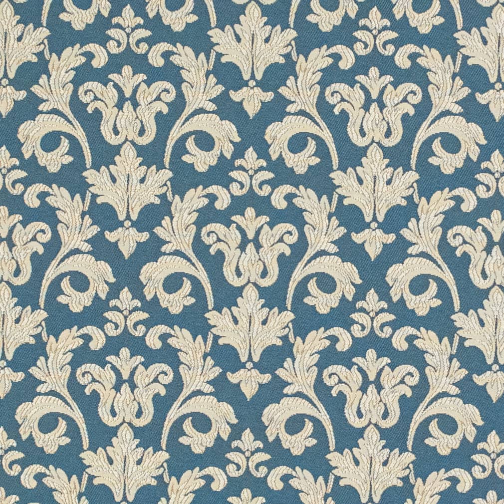 COOPER BLUE Upholstery and Drapery Damask Design