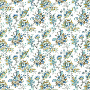 MAIKA BLUE Upholstery and Drapery Floral Design