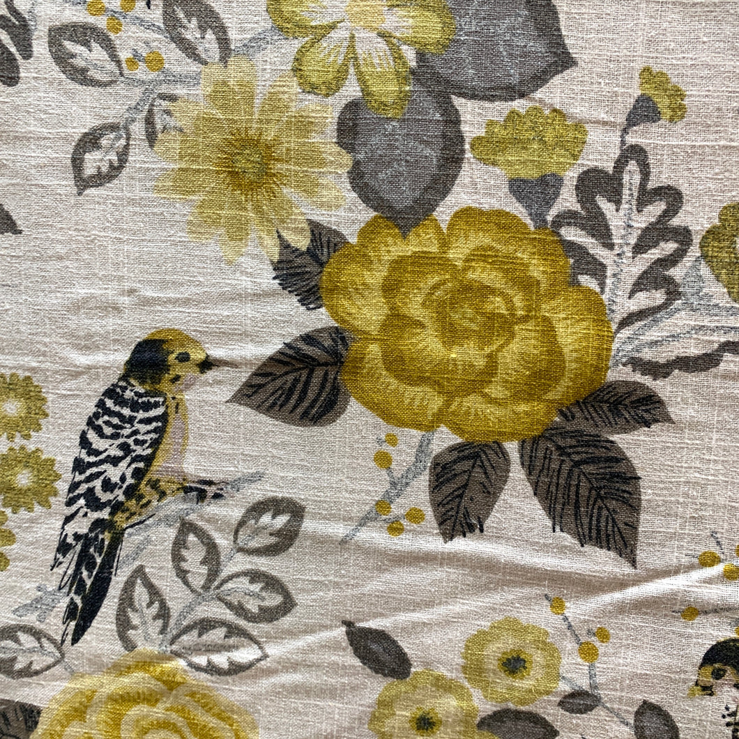 ALELI BIRDS Floral Print Upholstery and Drapery Fabric