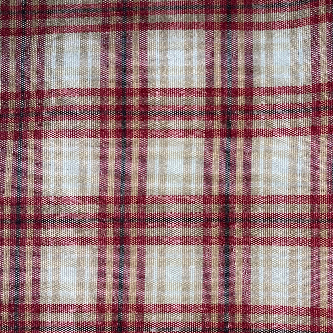 BOSTON RED Upholstery and Drapery Plaid Check Design