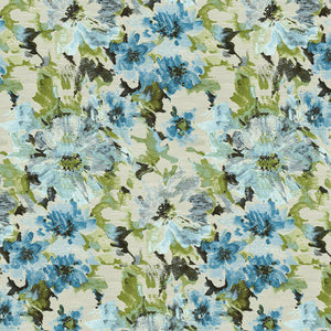 DELLA TURQUOISE Upholstery and Drapery Floral Design