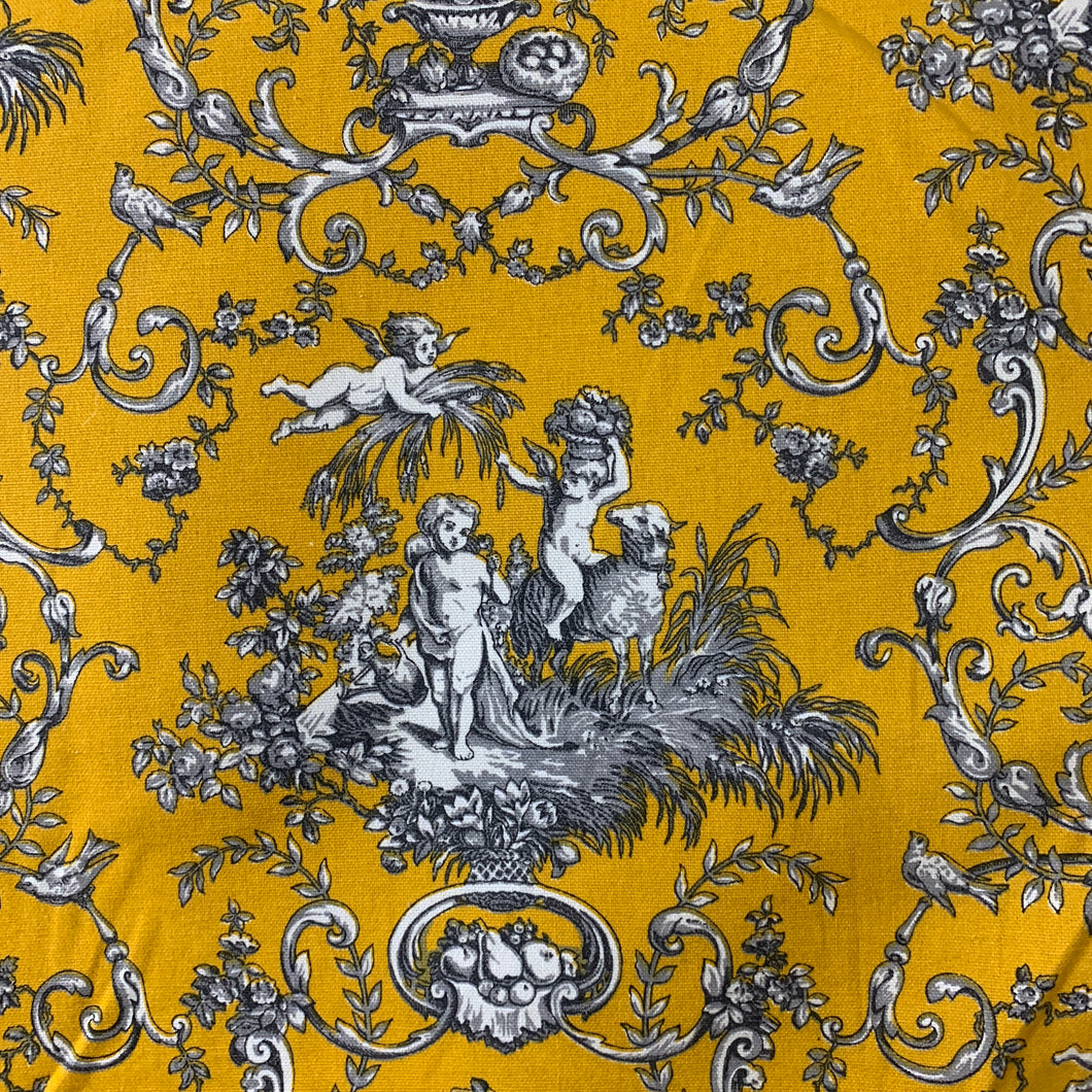 EDEN YELLOW Upholstery and Drapery Traditional Print Design