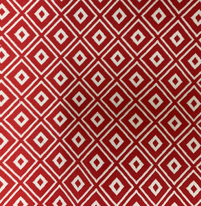 Erving Red  Upholstery and Drapery Woven Geometric Design