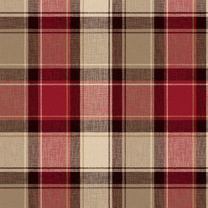 MANCHESTER CHERRY Upholstery and Drapery Plaid Print Design