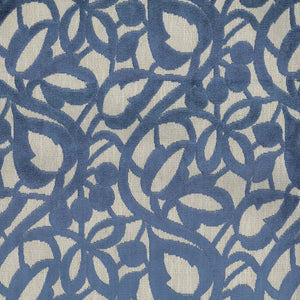MIRAGE AZURE Upholstery and Drapery Chenille Floral Design