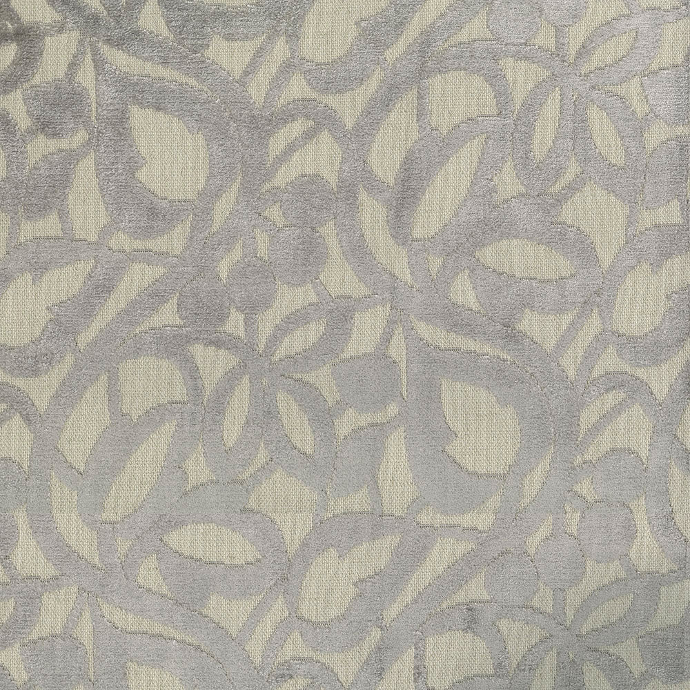 MIRAGE PEWTER Upholstery and Drapery Chenille Floral Design