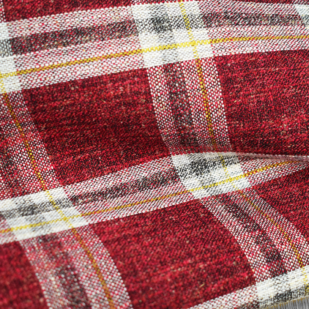 MARYLAND SCARLET Upholstery and Drapery Plaid Design