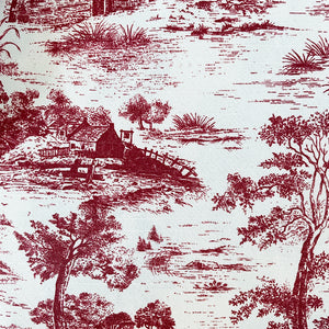 NAPOLEON PIERRE BURGUNDY Upholstery and Drapery Toile Design