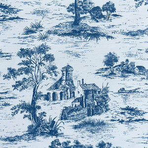 NAPOLEON PIERRE BLUE Upholstery and Drapery Toile Design