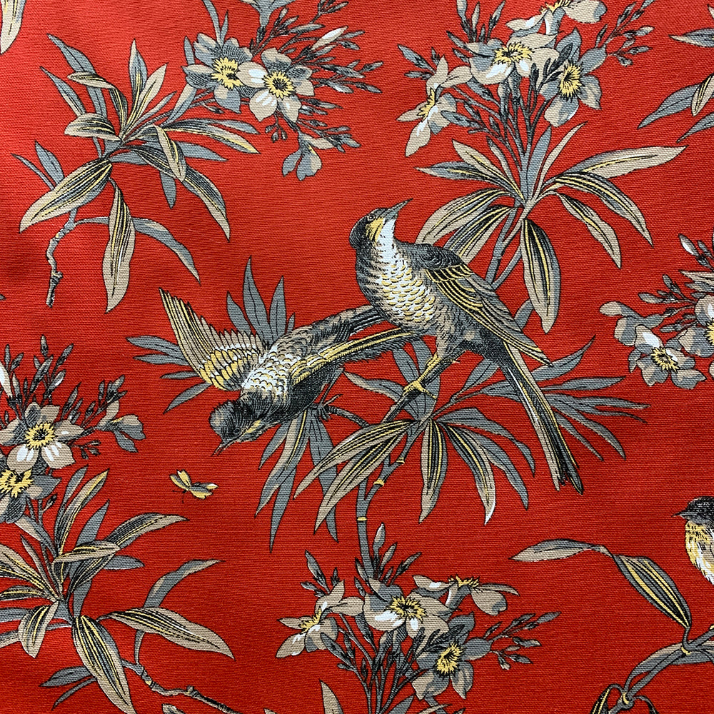 LIVING BIRDS Upholstery and Drapery Floral Print Design
