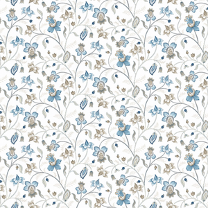 LORENA BLUE Upholstery and Drapery Floral Design